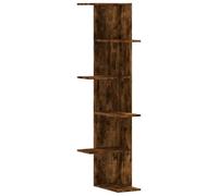 vidaXL Estantería de esquina para pared madera roble ahumado 36,5x36,5x140 cm