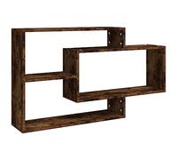 vidaXL Estantería de pared flotante contrachapada Roble ahumado 104x20x58,5 cm