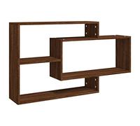vidaXL Estantería Pared Estante Flotante Repisa Colgante Balda Estudio Salón Sala de Estar Exhibición Contrachapada Roble Marrón 104x20x58,5 cm