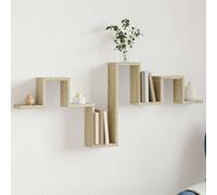 vidaXL Estantería pared madera ingeniería roble Sonoma 104,5x10x43 cm