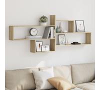 vidaXL Estantería Pared Madera ingeniería Roble Sonoma 167,5x18x68 cm
