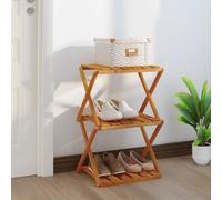 vidaXL Estantería plegable 3 alturas madera acacia marrón 43x31x63 cm