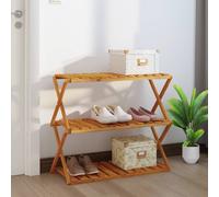 vidaXL Estantería plegable 3 alturas madera acacia marrón 70x31x63 cm