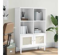 Vidaxl Estantería SENJA Aspecto Ratán Madera Pino 90x35x130 Cm Marrón White