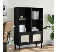 vidaXL Estantería SENJA aspecto ratán madera pino negro 90x35x130 cm