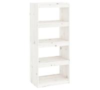 vidaXL Estantería/Separador de ambientes blanco, 60x30x135,5 cm, madera maciza de pino