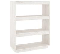 vidaXL Estantería/Separador de ambientes blanco, 80x35x103 cm, madera maciza de pino