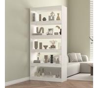 vidaXL Estantería/Separador de ambientes blanco de 80x30x167,4 cm, madera maciza de pino - Librería - Estanterías - Estantería - Mueble de almacenamiento