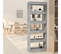 vidaXL Estantería/Separador de ambientes, color gris cemento, 60x30x166 cm, material compuesto de madera. Estantería, estanterías, librería, estantería de almacenamiento