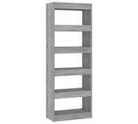 vidaXL Estantería/Separador de ambientes, color gris cemento, 60x30x166 cm, material compuesto de madera