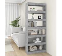 vidaXL Estantería/Separador de ambientes, color gris cemento, 80x30x198 cm, material compuesto de madera - Estantería - Estanterías - Librería - Estantería de almacenamiento