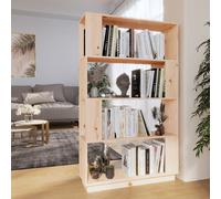vidaXL Estantería/Separador de ambientes de 80x25x132 cm, madera maciza de pino - Estantería - Estanterías - Librería - Estantería de almacenamiento