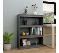 vidaXL Estantería/Separador de ambientes gris de 100x30x103 cm, madera maciza de pino - Librería - Estanterías - Estantería para libros