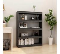 vidaXL Estantería/Separador de ambientes gris de 100x30x135,5 cm, madera maciza de pino - Librería - Estanterías - Estantería para libros