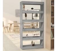 vidaXL Estantería/Separador de ambientes gris Sonoma, 80x30x166 cm, material de madera, estantería, estanterías, librería, estantería de almacenamiento