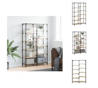vidaXL Estantería Sonoma en roble, 100x32x170 cm, fabricada en material de madera y hierro - Estanterías y librerías