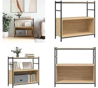 vidaXL Estantería Sonoma en roble, 80x30x78,5 cm, fabricada en material de madera y hierro. Estantería para libros. Estanterías. Librería. Estantería de almacenamiento