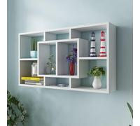 vidaXL Estantería suspendida Rijeka 8 compartimentos robusta y duradera blanca 47,5x85x16 cm