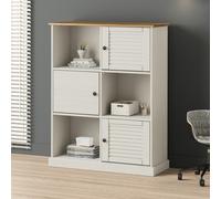 vidaXL Estantería VIGO, blanca, 90x35x114,5 cm, madera maciza de pino - Estantería - Estanterías - Librería - Librerías