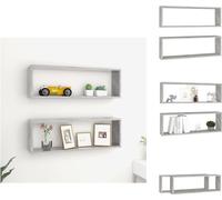 vidaXL Estanterías cubo, 2 unidades, color gris hormigón, 80x15x26,5 cm, material de madera, estanterías de pared