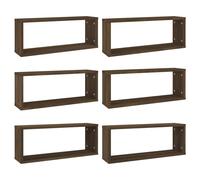 vidaXL Estanterías cubo, 6 unidades, color marrón, aspecto de roble, 60x15x23 cm, material de madera