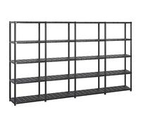 vidaXL Estanterías de Almacenaje 5 Niveles Estante Muebles Mobiliario Soporte Adornos Exhibición Organizador Plástico Negro 284x38x170cm