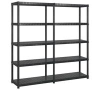 vidaXL Estanterías de Almacenaje 5 Niveles Estante Muebles Mobiliario Soporte Adornos Exhibición Organizador Plástico Negro 170x40x185cm