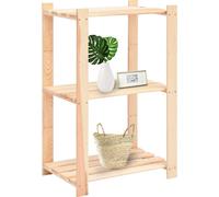 vidaXL Estanterías de almacenamiento, 3 estantes, 2 unidades, 60x38x90 cm, madera maciza de pino, capacidad máxima de 150 kg