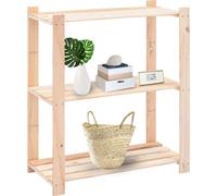 vidaXL Estanterías de almacenamiento, 3 estantes, 2 unidades, 80x38x90 cm, madera maciza de pino, capacidad máxima de 150 kg