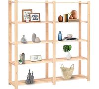 vidaXL Estanterías de almacenamiento, 5 estantes, 3 unidades, 170x38x170 cm, madera maciza de pino, capacidad de 500 kg