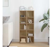 vidaXL Estanterías de CD 2 uds Madera Roble Artisan 21x16x93,5 cm