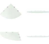 vidaXL Estanterías de esquina, 2 unidades, con soportes cromados, vidrio blanco, 45x45 cm - Estantería de esquina - Estanterías de esquina - Repisa de esquina - Repisas de esquina
