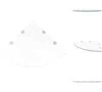 vidaXL Estanterías de esquina, 2 unidades, con soportes cromados y cristal transparente - Estanterías de pared