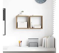 vidaXL Estanterías montadas en la pared 2 uds. Roble artisan