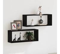 vidaXL Estanterías de pared 2 uds. montadas – Roble negro 60 x 15 x 23 cm