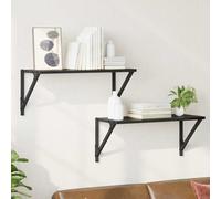 vidaXL Estanterías de pared 2 uds. Roble Negro 60 x 25 x 25,5 cm
