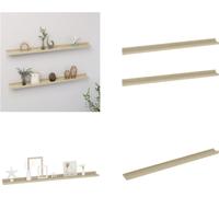 vidaXL Estanterías de pared, 2 unidades, roble Sonoma, 100x9x3 cm - Estantería de pared - Estanterías de pared - Repisa de pared - Repisas de pared
