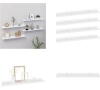 vidaXL Estanterías de pared, 4 unidades, blanco, 60x9x3 cm - Estantería de pared - Estanterías de pared - Repisa de pared - Repisas de pared