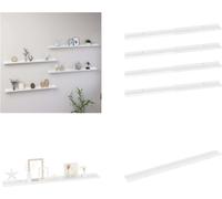 vidaXL Estanterías de pared, 4 unidades, blanco brillante, 100x9x3 cm - Estantería de pared - Estanterías de pared - Repisa de pared - Repisas de pared