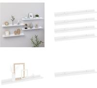 vidaXL Estanterías de pared, 4 unidades, blanco brillante, 60x9x3 cm - Estantería de pared - Estanterías de pared - Repisa de pared - Repisas de pared
