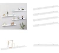 vidaXL Estanterías de pared, 4 unidades, blanco brillante, 80x9x3 cm - Estantería de pared - Estanterías de pared - Repisa de pared - Repisas de pared