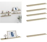 vidaXL Estanterías de pared, 4 unidades, blanco y roble Sonoma, 80x9x3 cm - Estantería de pared - Estanterías de pared - Repisa de pared - Repisas de pared