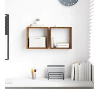 vidaXL Estanterías de pared Montada en la pared 2 uds. Madera vieja