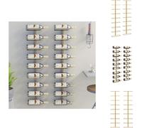 vidaXL Estanterías de pared para 9 botellas, 2 unidades, hierro dorado - Estanterías para vino