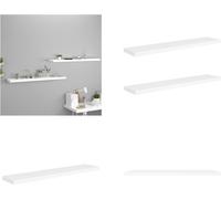 vidaXL Estanterías flotantes, 2 unidades, blanco, 120x23,5x3,8 cm, MDF - Estantería de pared - Estanterías de pared - Estantería de pared flotante - Estantería de pared suspendida