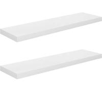 vidaXL Estanterías flotantes, 2 unidades, blanco brillante, 90x23,5x3,8 cm, MDF