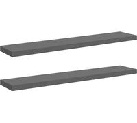 vidaXL Estanterías flotantes, 2 unidades, gris brillante, 120x23,5x3,8 cm, MDF