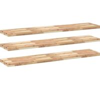 vidaXL Estanterías flotantes, 3 unidades, 140x30x4 cm, madera maciza de acacia, sin tratar