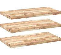 vidaXL Estanterías flotantes, 3 unidades, 80x40x4 cm, madera maciza de acacia, sin tratar