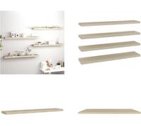 vidaXL Estanterías flotantes, 4 unidades, aspecto de roble, 120x23,5x3,8 cm, MDF - Estantería de pared - Estanterías de pared - Estantería de pared flotante - Estantería de pared suspendida